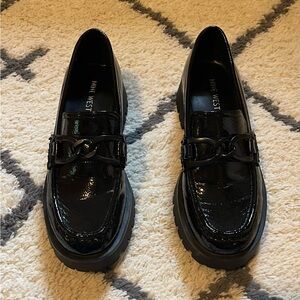Nine West Glossy Black Loafers